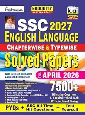 SSC English Language Chapterwise & Typewise PYQs Eduquity Pattern Ready with Smart Solutions PYQs + SSC All Time Hit & Test Yourself Total 7500+ Questions (English Medium) (6018)