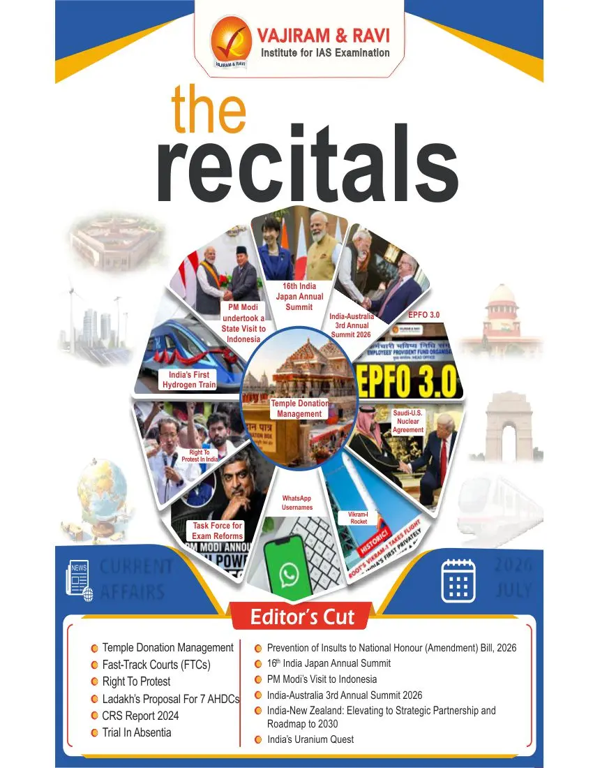 Vajiram & Ravi – The Recitals (Monthly Current Affairs Magazine) – July 2026 | English Medium